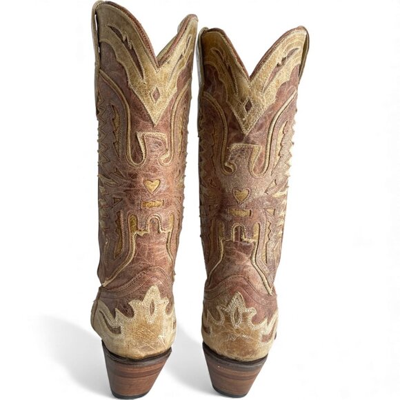 Corral Leather Western Cowgirl Snip Toe Boots Women's 6.5 M - Picture 10 of 16